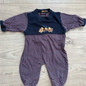 Roupillon Teddy Bear Footed Sleeper 3-6M Cozy Baby Pajamas Y2K Style